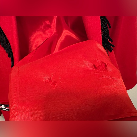 Vintage Elissa Rose Red Blazer Fringe Beaded Size 12 Native American Blazer USA - Picture 9 of 10